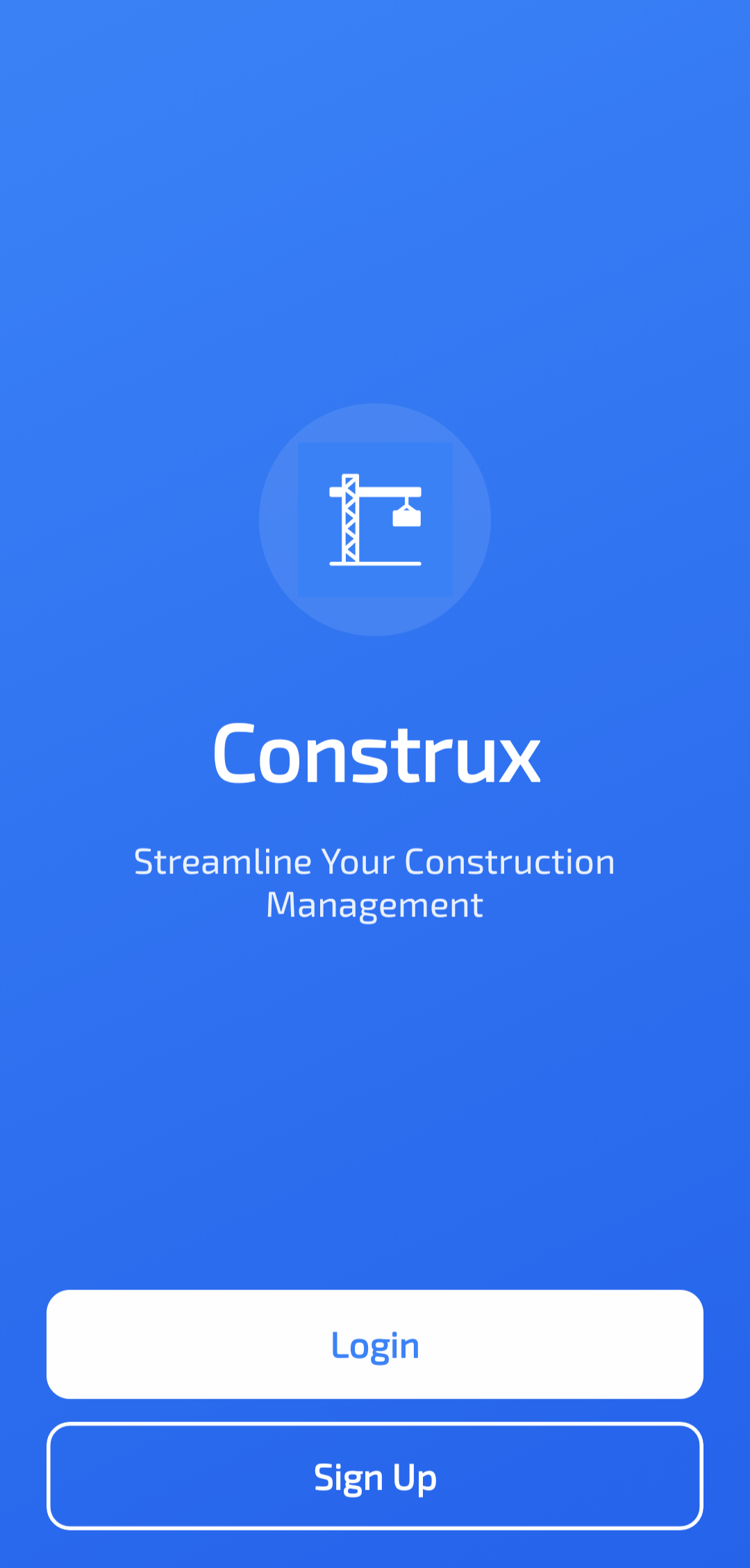 Construx App Landing Page